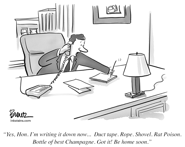 B&W New Yorker Style Cartoon - Cartoonist for Hire Jonathan Brown